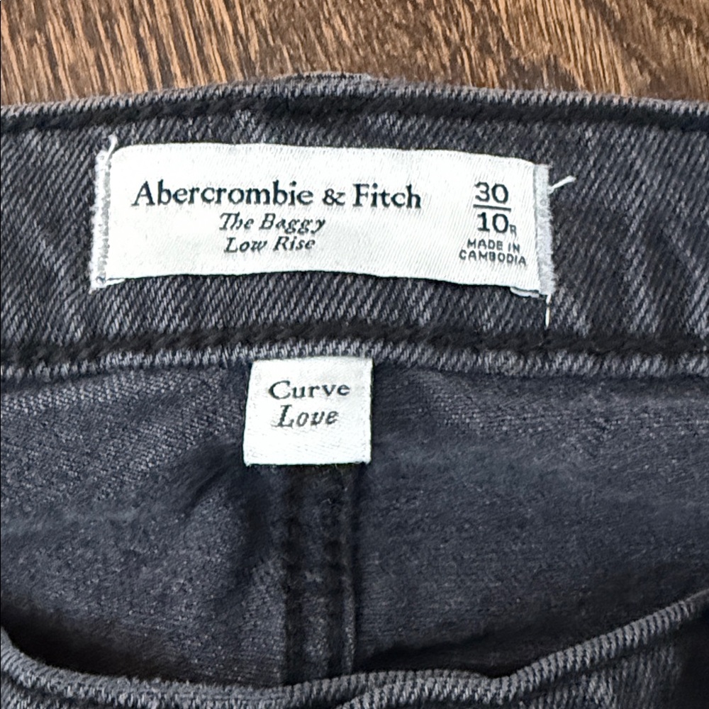 Abercrombie & Fitch Charcoal Baggy Jeans Curve Love - Picture 4 of 4